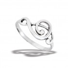 Sterling Silver Musical Clef Ring