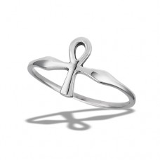  Sterling Silver 925 Ankh Ring
