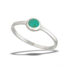 Turquoise Sterling Silver High Polish Ring