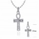Sterling Silver Adjustable Length Ankh Necklace