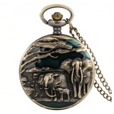 Elephant Vintage Style Pocket Watch