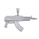 Silver 925 Rhodium Plated Gun Pendant