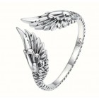 Sterling Silver 925 Adjustable Size Angel Wing Ring