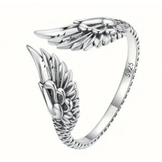 Sterling Silver 925 Adjustable Size Angel Wing Ring