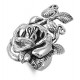 Sterling Silver Large Rose Ring