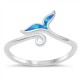 Blue Opal Mermaid Whale Tail Ring