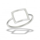  Sterling Silver Modern Square Ring