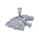 Rhodium Overlay Sterling Silver Wolf Pendant