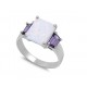 Purple Stone with Opal Square Ring