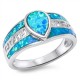 Sterling Silver Blue Face Opal Ring