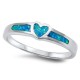 Blue Opal Heart Ring