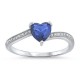 Sapphire Blue Stone Heart Ring