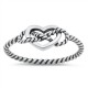 Sterling Silver Heart Rope Infinity Ring