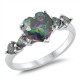Sterling Silver Mystic Stone Heart Ring