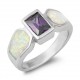 Purple Amethyst Stone Sterling Silver Ring
