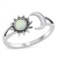 Sterling Silver Opal Sun Moon Ring