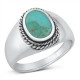 Genuine Turquoise Large Face Ring