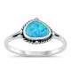 Lab Blue Opal Abstract Shape Ring