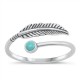Genuine Turquoise Silver 925 Feather Ring