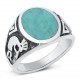 Kokopelli Genuine Turquoise Ring