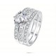 2 CT Moissanite Diamond Engagement Wedding Ring Set