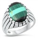 Genuine Turquoise Striped Face Ring