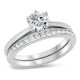 Sterling Silver 925 Wedding Engagement Ring Set