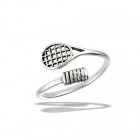 Sterling Silver Adjustable Tennis Racqet Ring