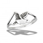 Sterling Silver Bird Double Shank Ring