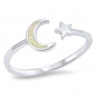 Sterling Silver Star Moon Ring
