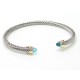 Blue stone cable bracelet