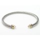 Clear stone cuff cable bracelet