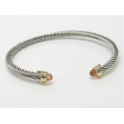 Champagne stone cable bracelet