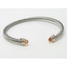 Champagne stone cable bracelet