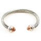 Champagne rhodium plated cable bangle