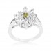 Olive Cubic Zirconia Cluster Ring