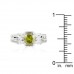 Olive Cubic Zirconia Triple Split Engagement Ring