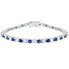 Sapphire Blue CZ Tennis Bracelet