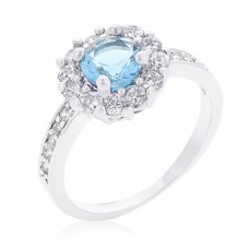 Bella Birthstone Engagement Ring in Blue
