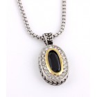 Onyx stone cable necklace