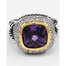 Amethyst stone cable ring