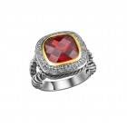 Red stone cable ring
