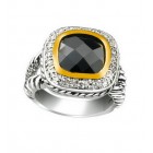 Onyx stone cable ring